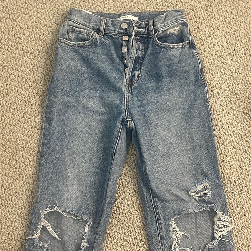 pacsun ripped straight jeans